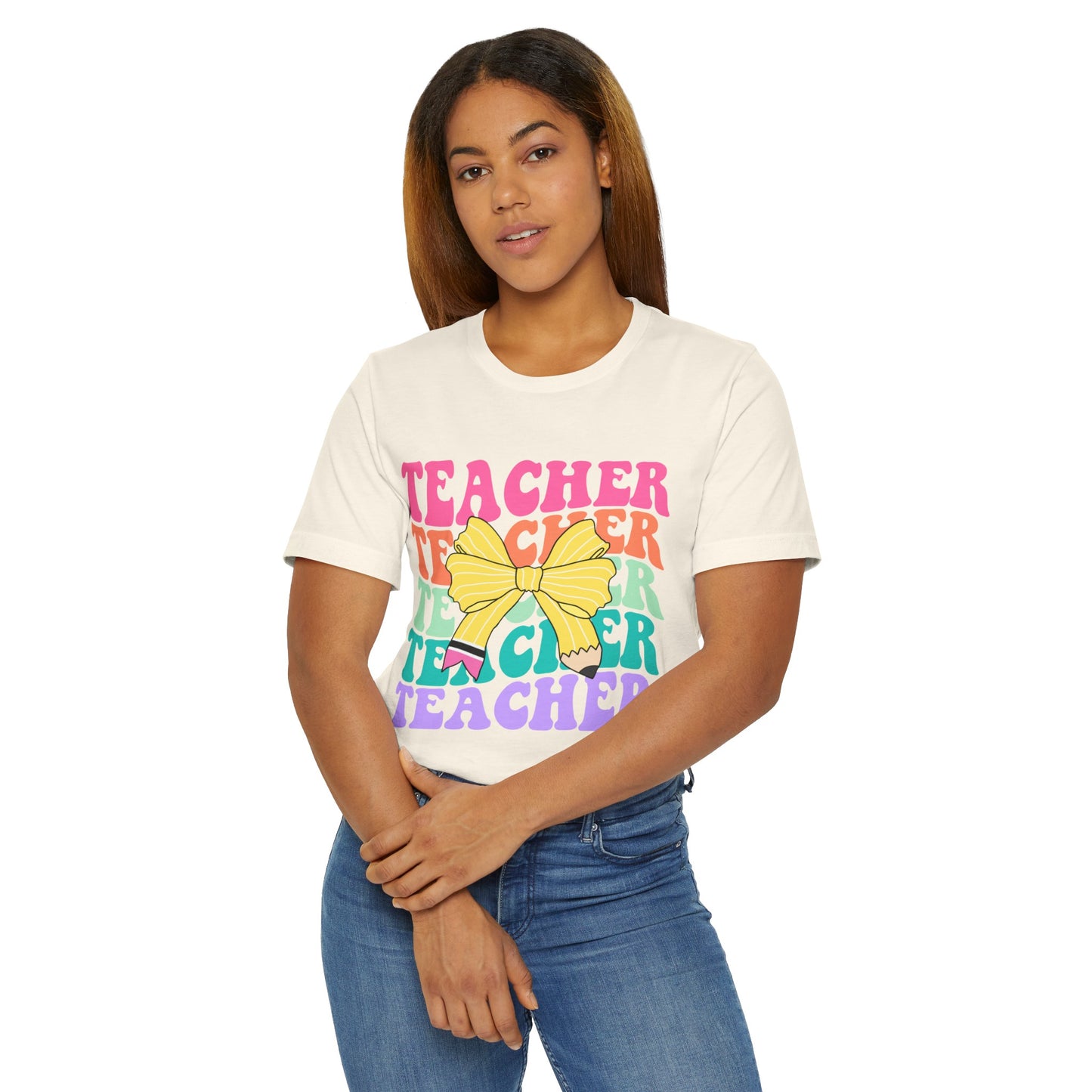 Teacher Pencil Bow Tee