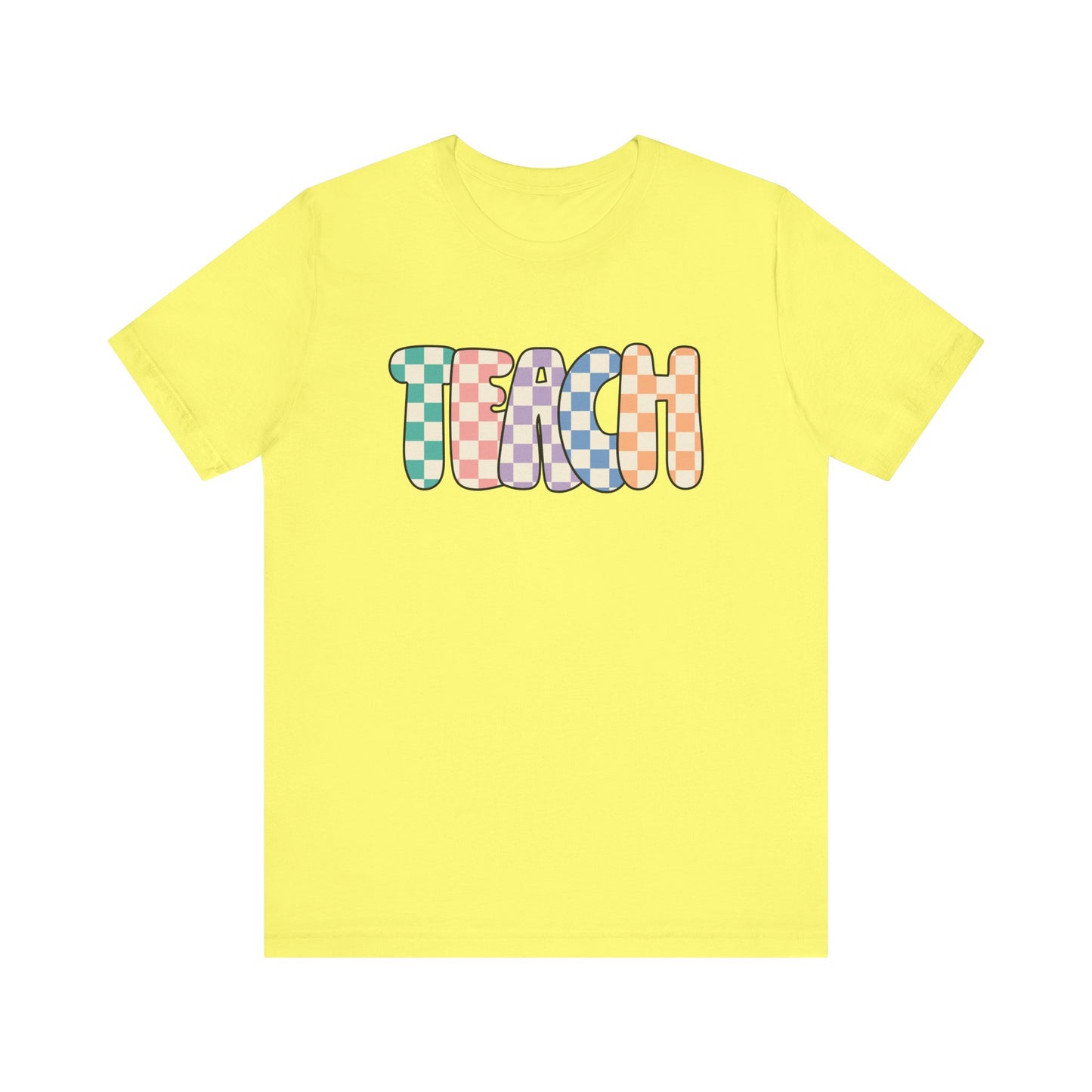 Spring Pastel Checkered TEACH tee