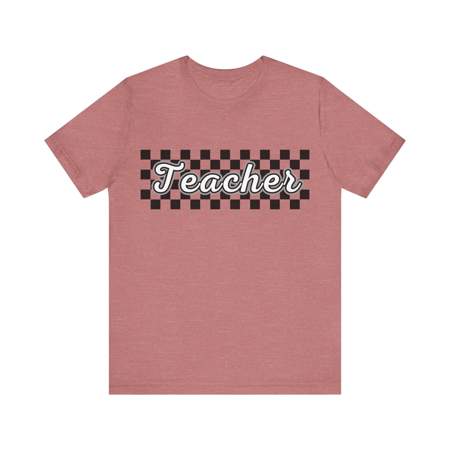 Checkered Teacher Cursive Tee