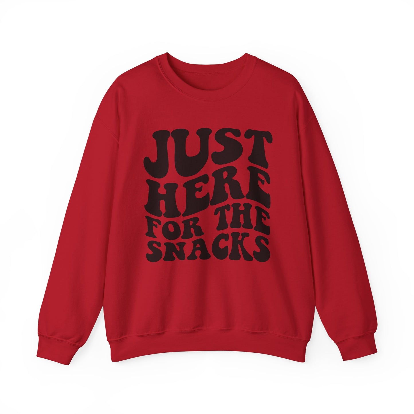 Just Here for the Snacks Crewneck Sweatshirt - Cozy Unisex Heavy Blend Pullover