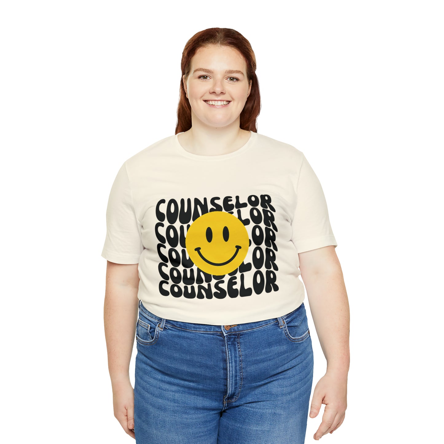 Happy Counselor Unisex Jersey Short Sleeve Tee in Black
