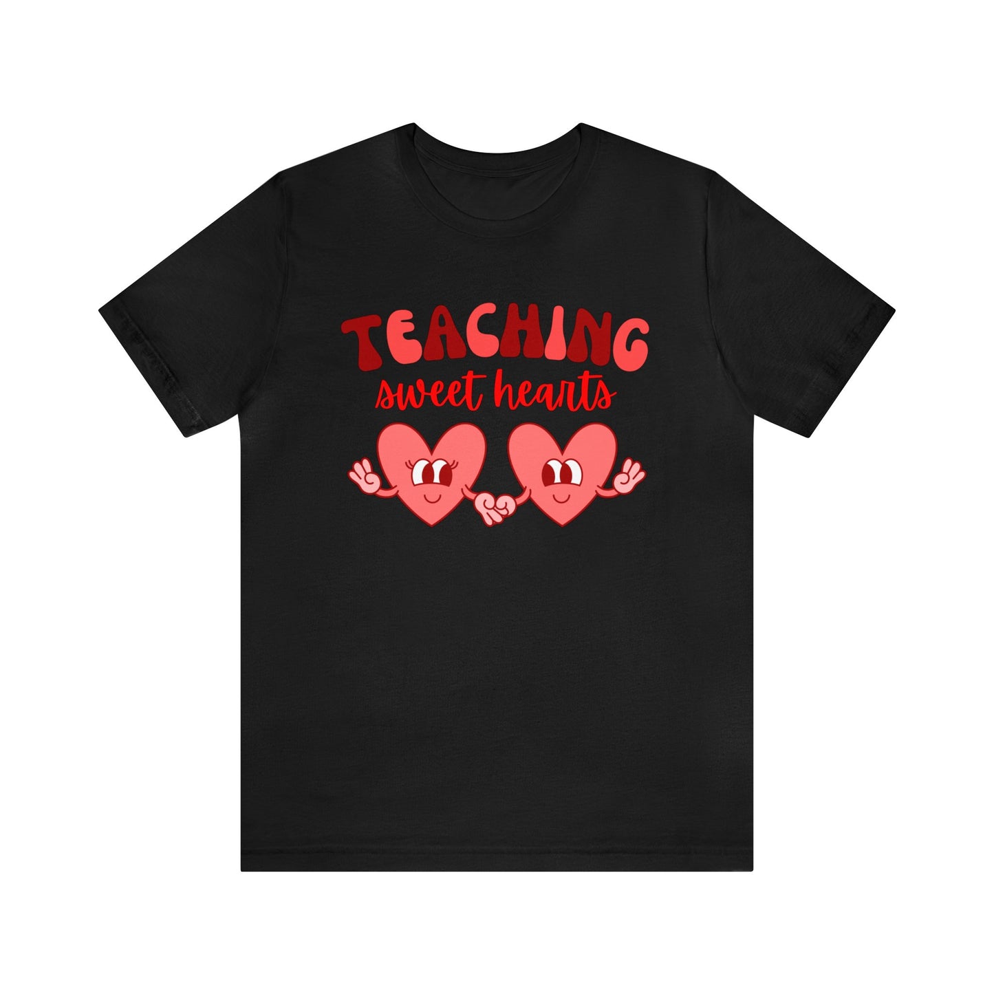 Teaching Sweet Hearts Retro Hearts Unisex Jersey Short Sleeve Tee