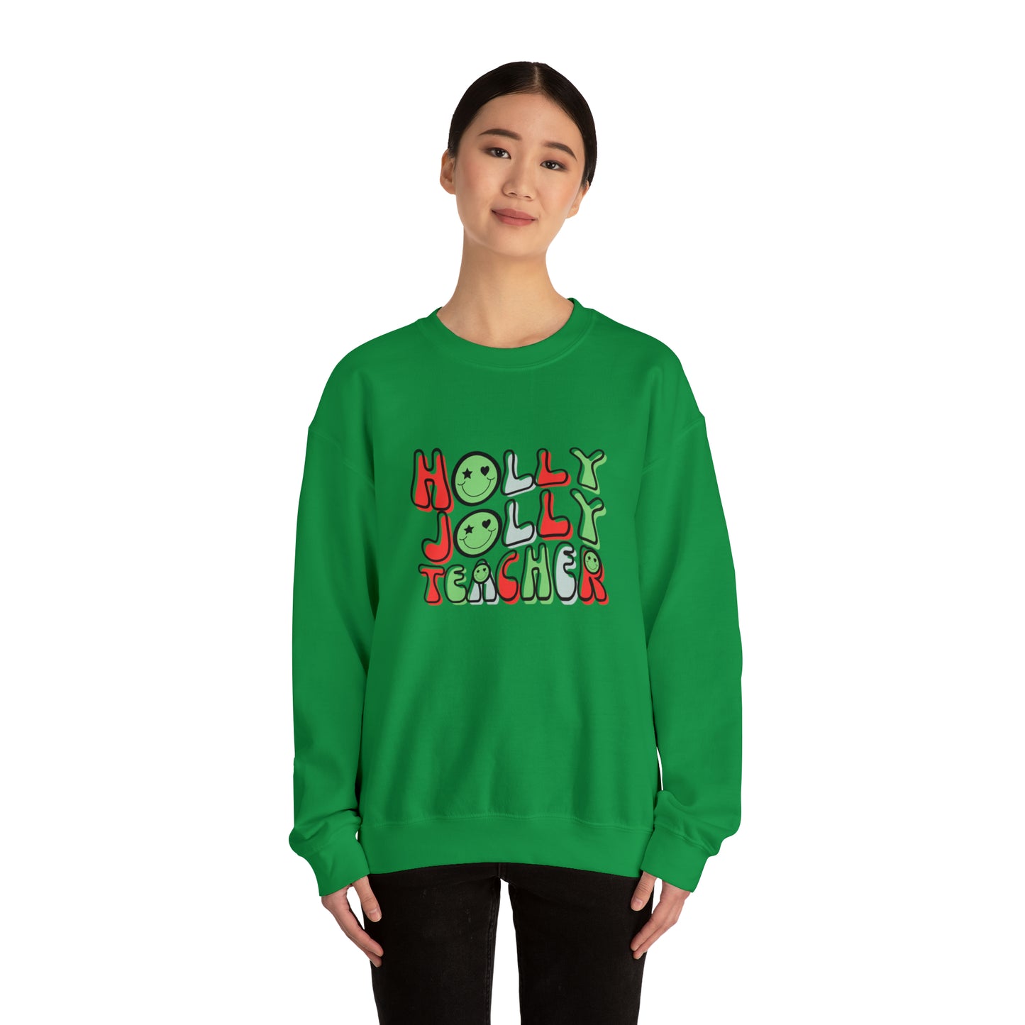 Holly Jolly Teacher 2023 Unisex Heavy Blend™ Crewneck Sweatshirt