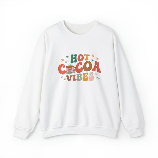 Hot Cocoa Vibes Retro Unisex Heavy Blend™ Crewneck Sweatshirt