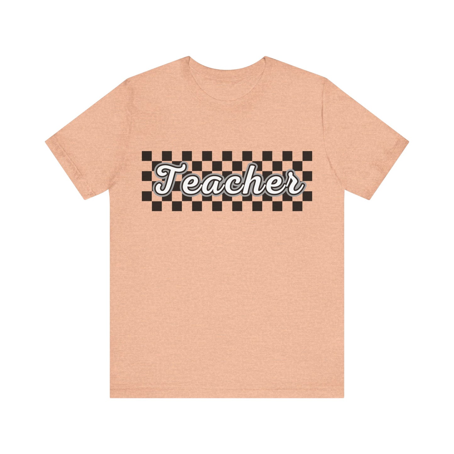 Checkered Teacher Cursive Tee