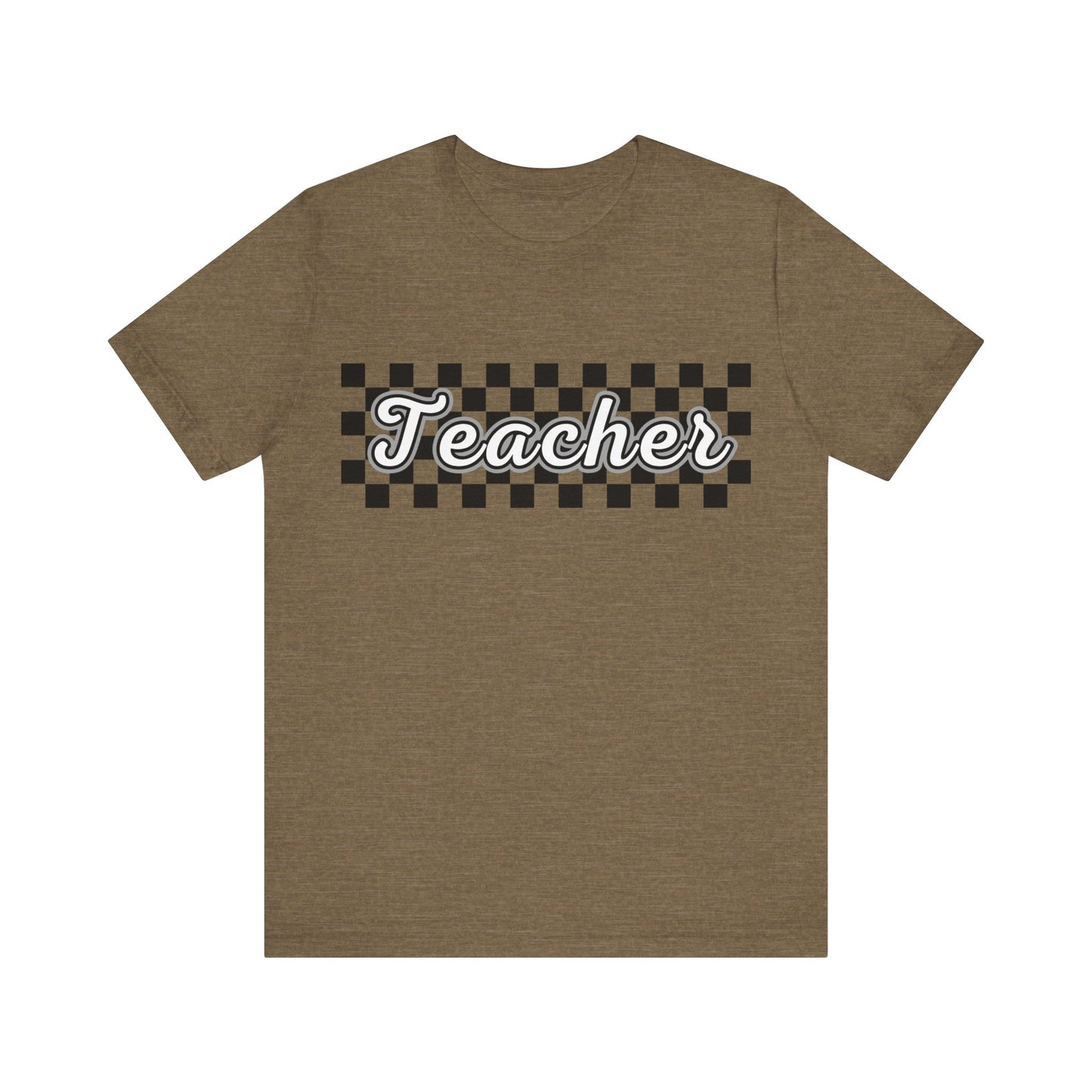 Checkered Teacher Cursive Tee