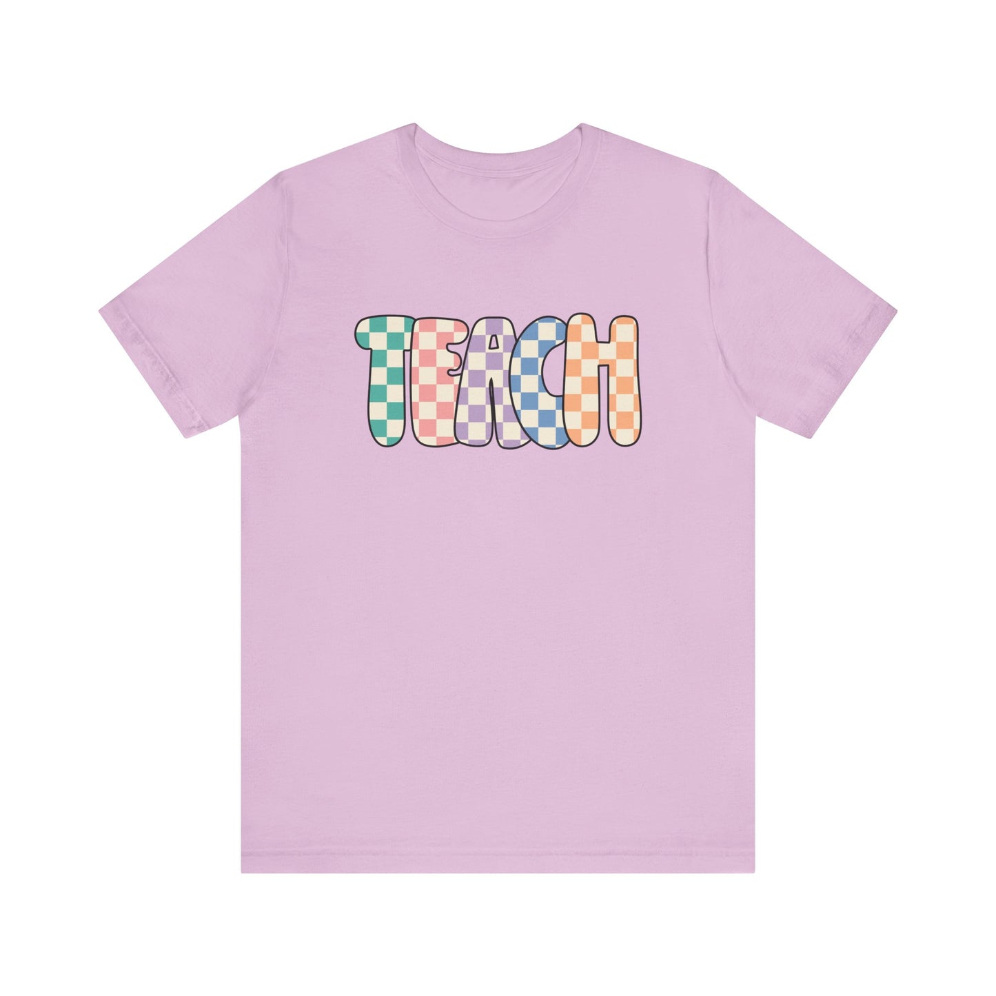 Spring Pastel Checkered TEACH tee