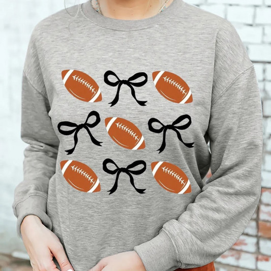 Footballs and Black Bows Sweatshirt