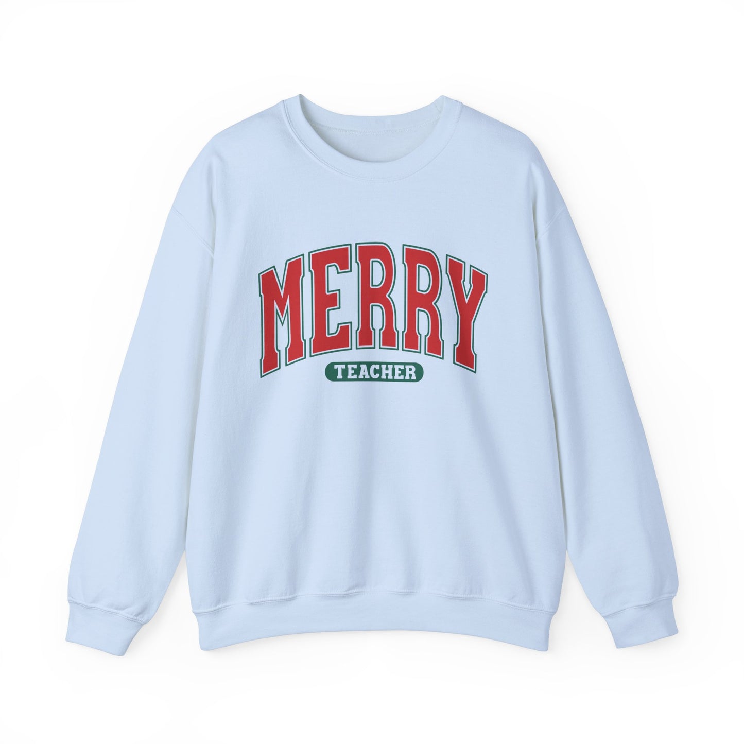 Merry Teacher Sweatshirt - Unisex Heavy Blend™ Crewneck for Holiday Cheer