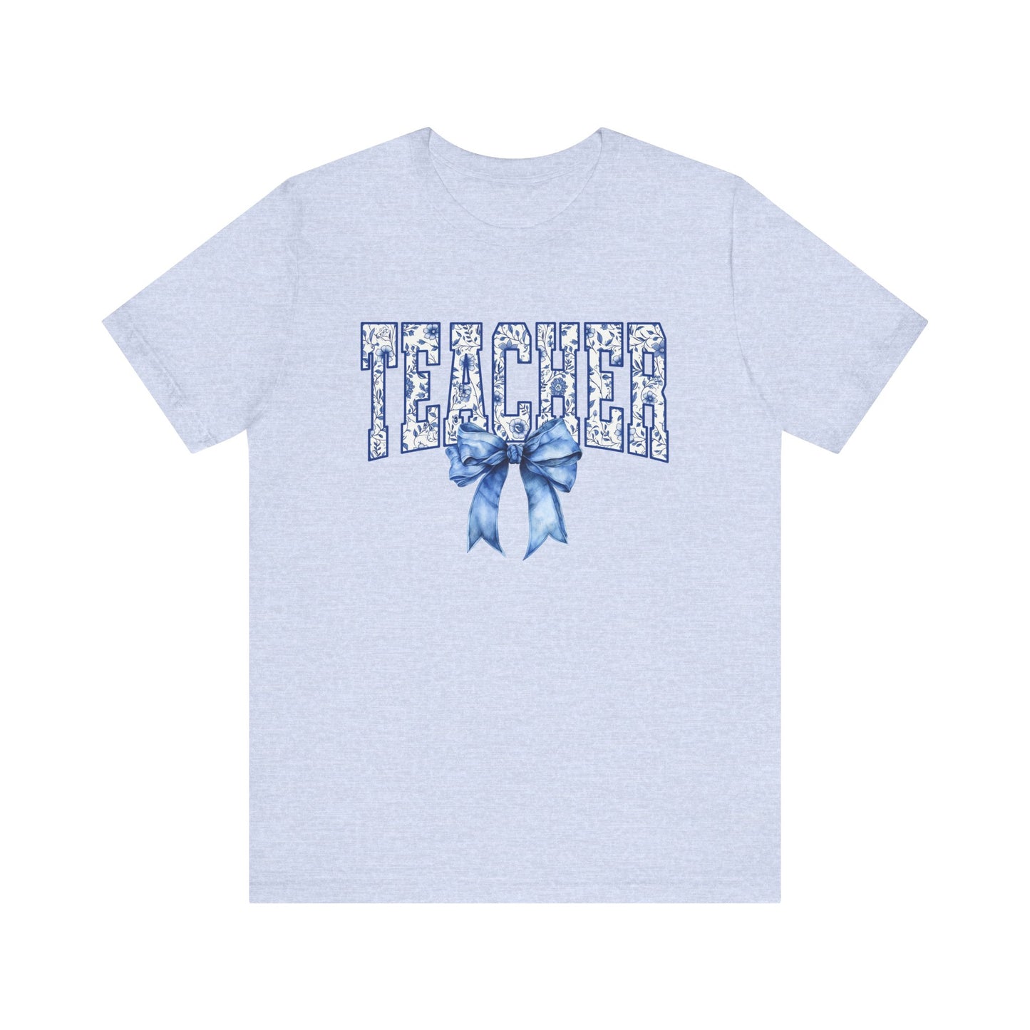 Teacher Coquette Blue Bow Tee