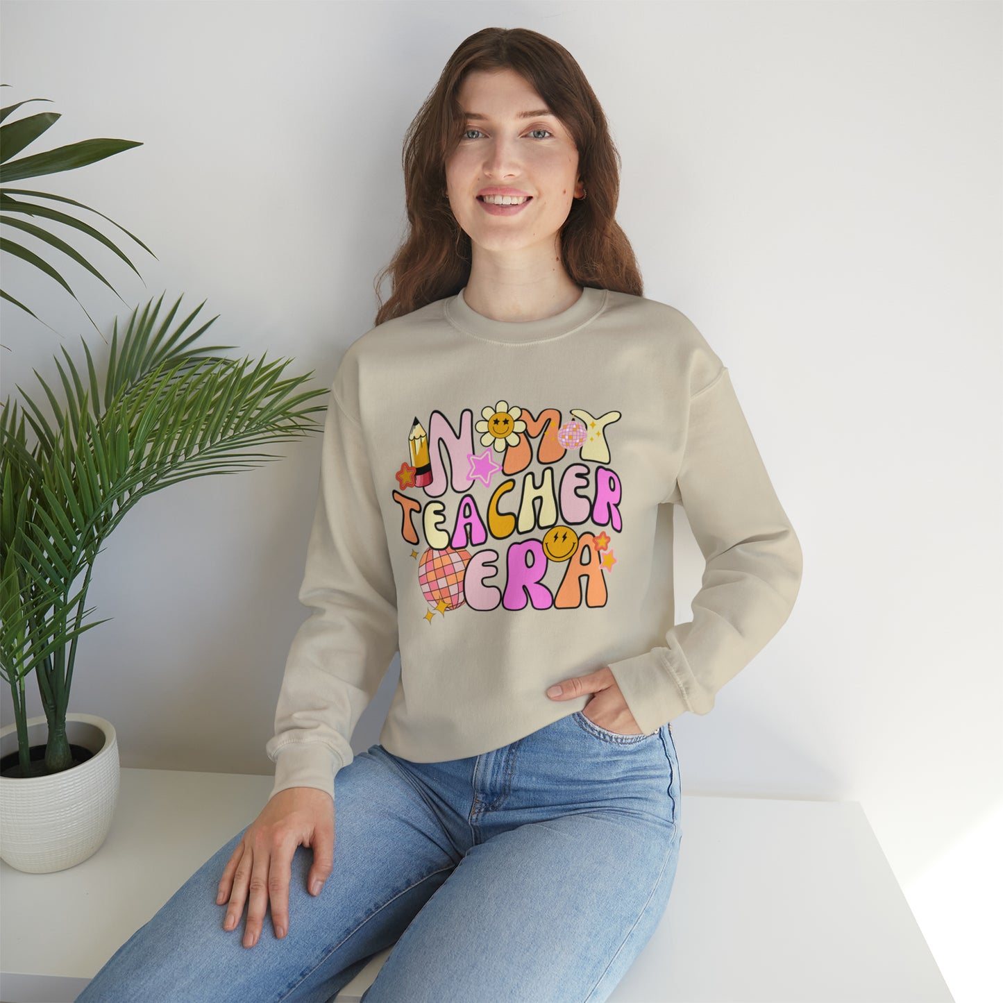 In My Teacher Era Retro Unisex Heavy Blend™ Crewneck Sweatshirt