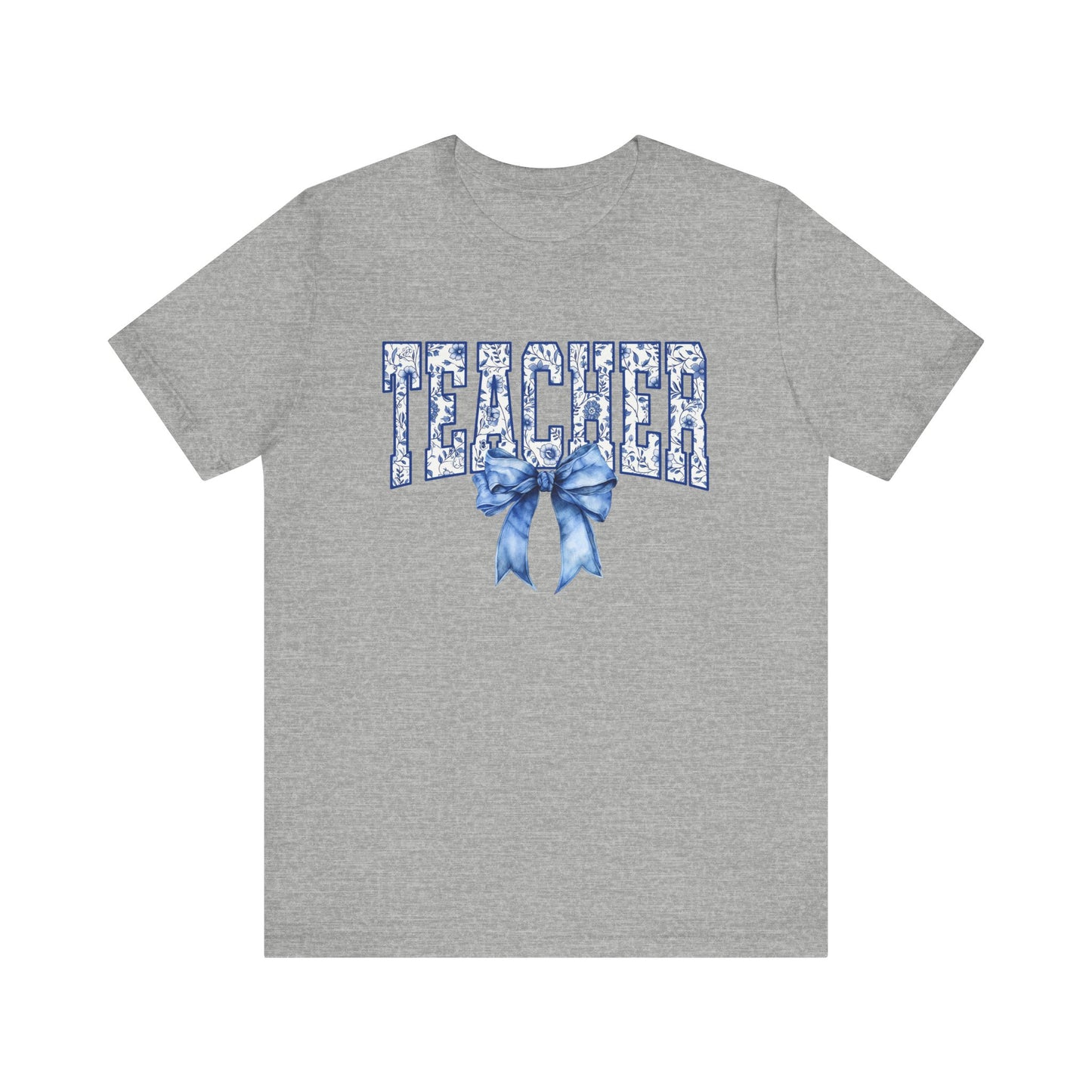 Teacher Coquette Blue Bow Tee