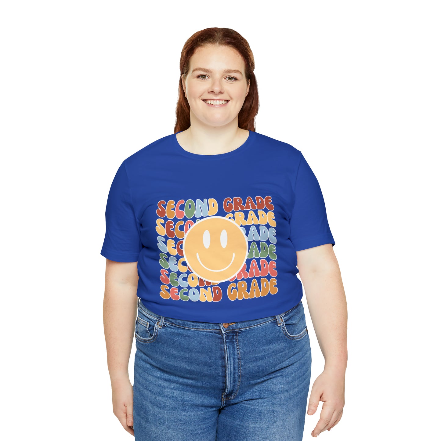 Second Grade Smiley Retro Print Unisex Jersey Short Sleeve Tee