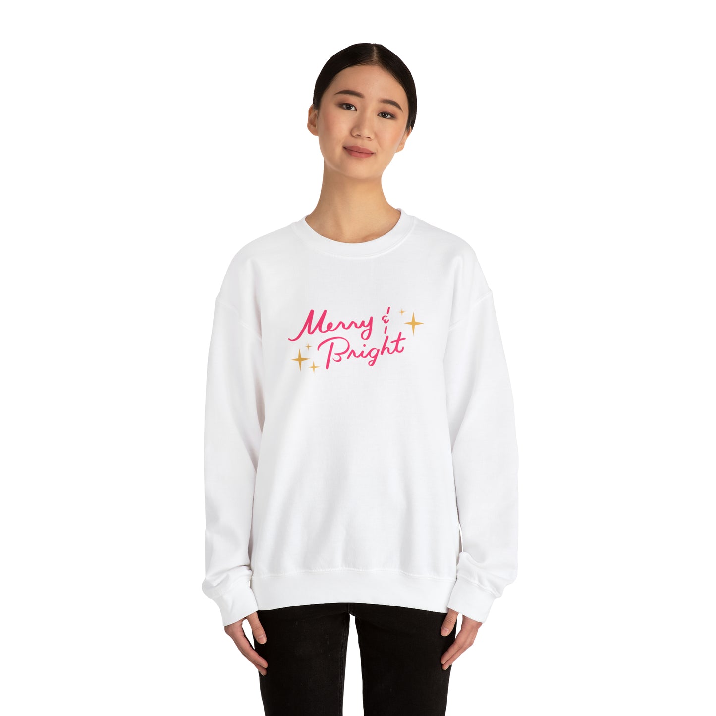 Merry & Bright Pink Unisex Heavy Blend™ Crewneck Sweatshirt