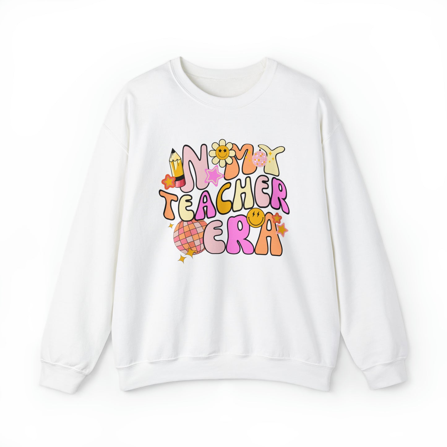 In My Teacher Era Retro Unisex Heavy Blend™ Crewneck Sweatshirt