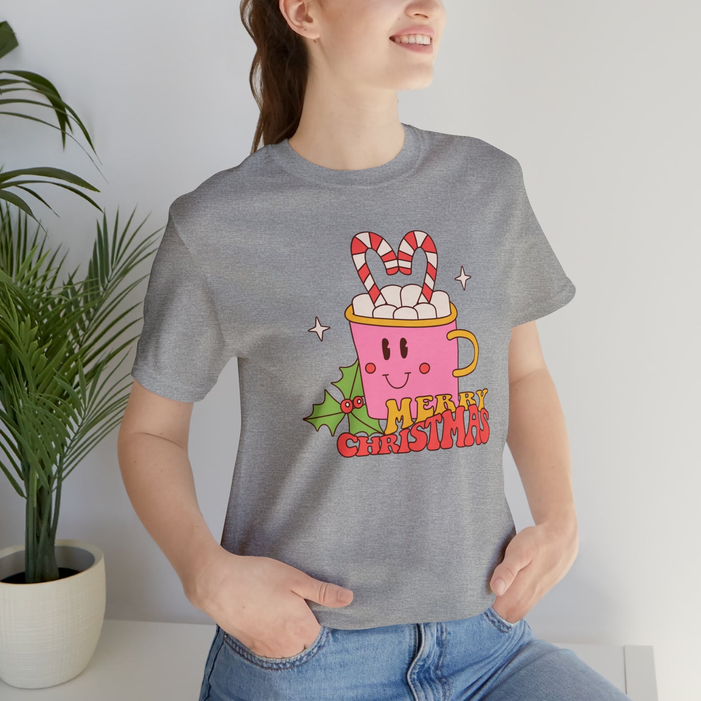 Merry Christmas Retro Mug Unisex Jersey Short Sleeve Tee