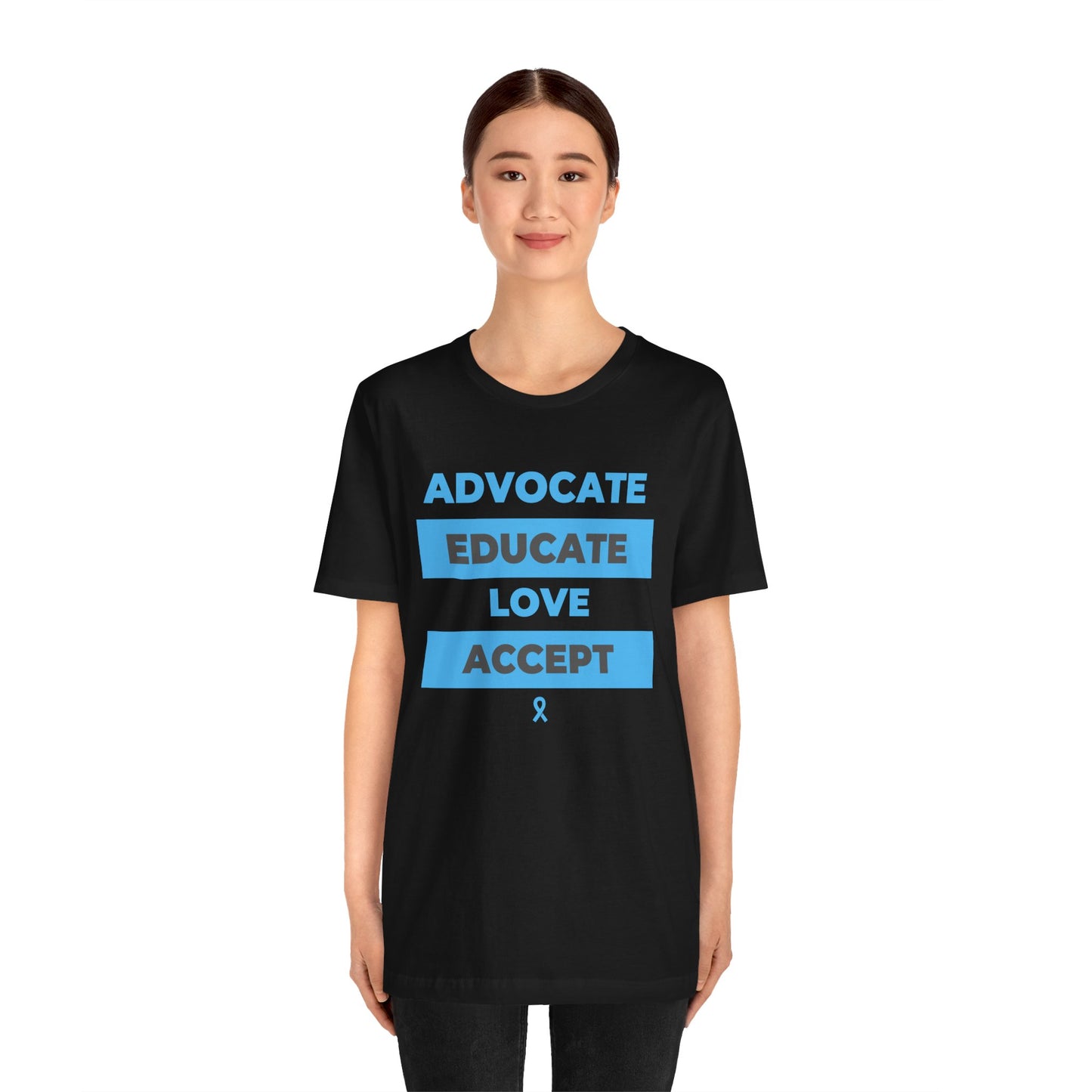 Advocate Educate Love Accept Unisex Jersey Short Sleeve Tee