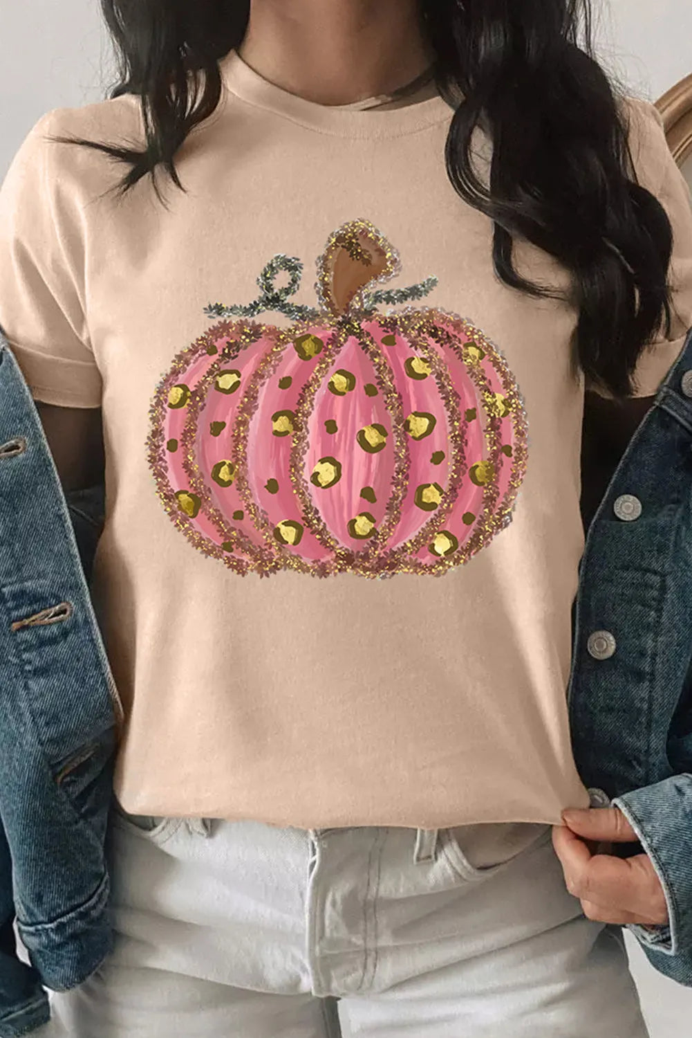 Pink Leopard Pumpkin Graphic Tee