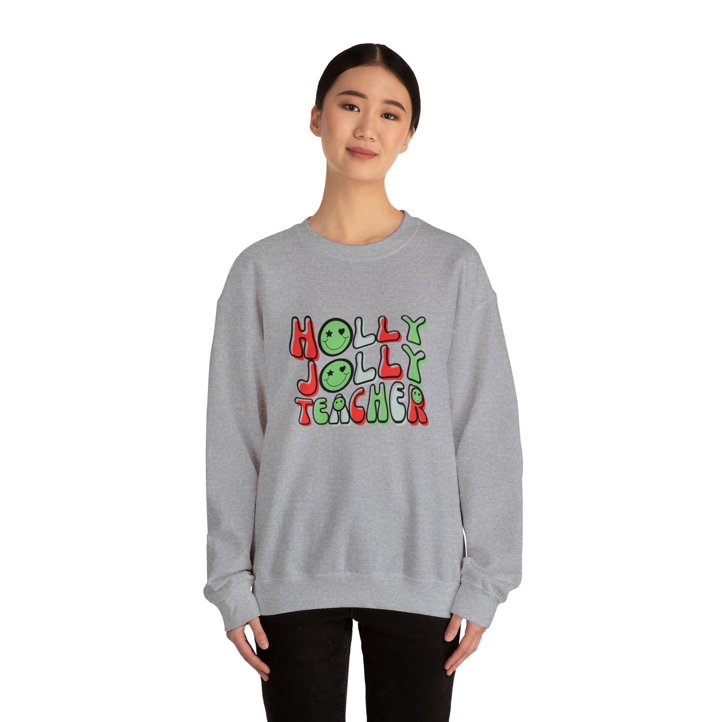 Holly Jolly Teacher 2023 Unisex Heavy Blend™ Crewneck Sweatshirt