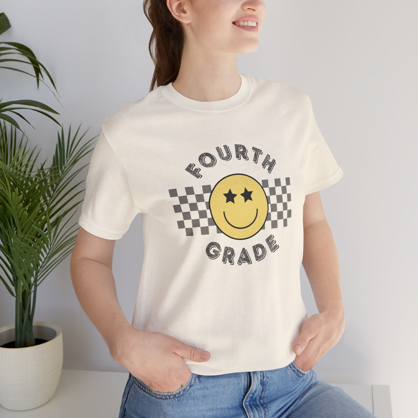 Fourth Grade Star Eyed Smiley Tee