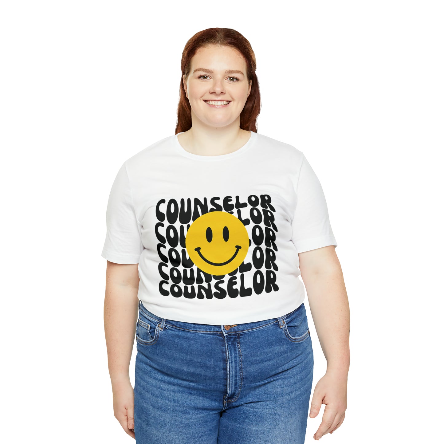 Happy Counselor Unisex Jersey Short Sleeve Tee in Black