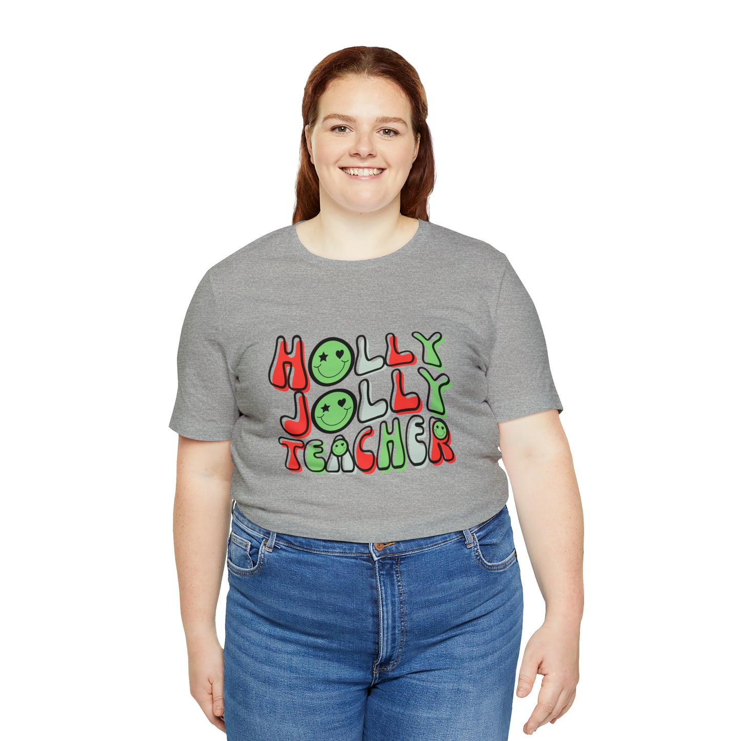 Holly Jolly Teacher 2024 Unisex Jersey Short Sleeve Tee