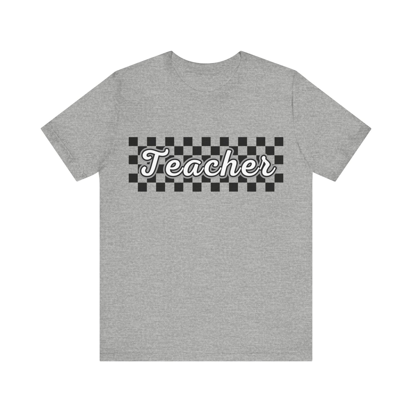 Checkered Teacher Cursive Tee