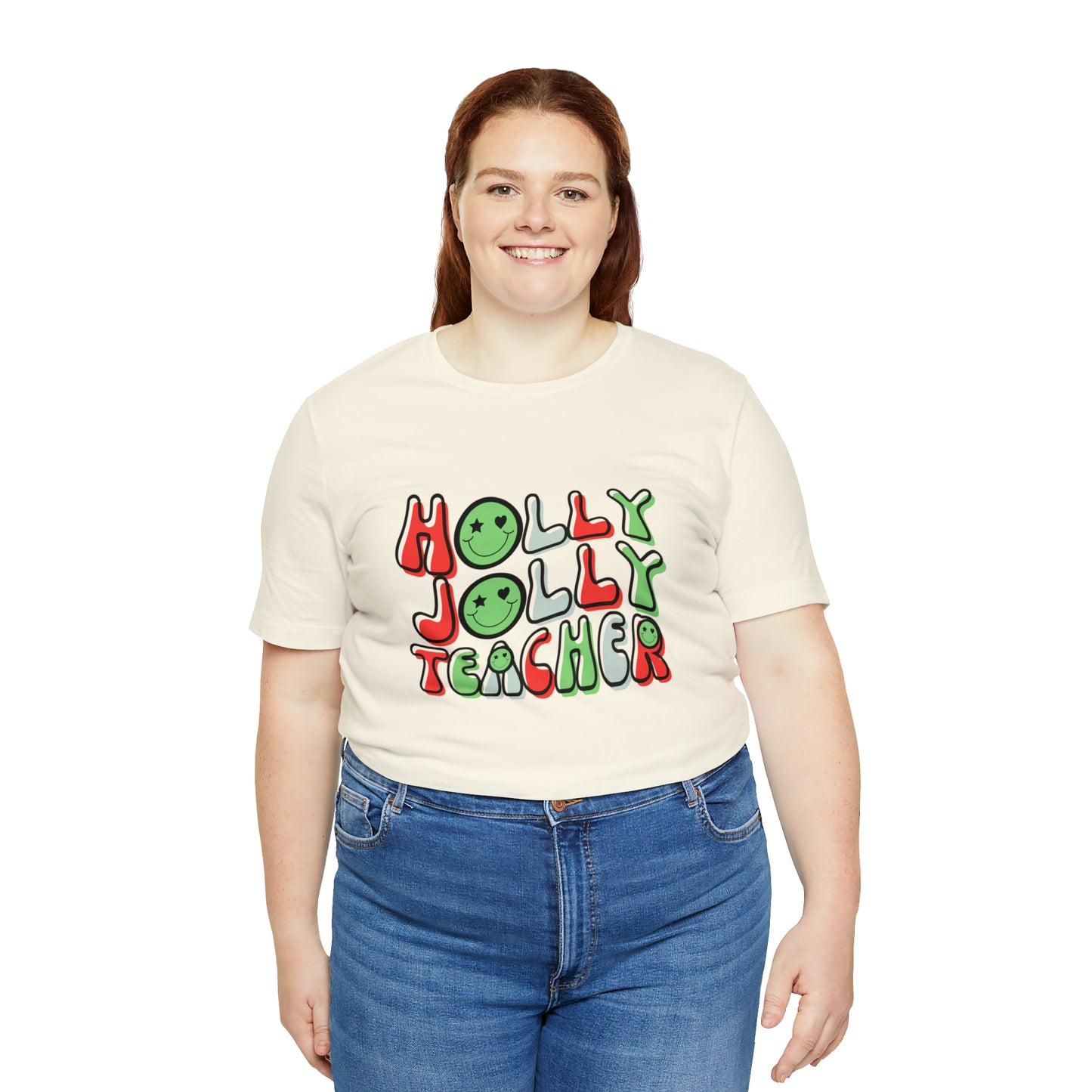 Holly Jolly Teacher 2024 Unisex Jersey Short Sleeve Tee