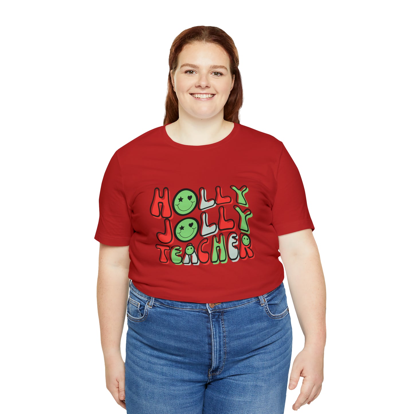 Holly Jolly Teacher 2024 Unisex Jersey Short Sleeve Tee