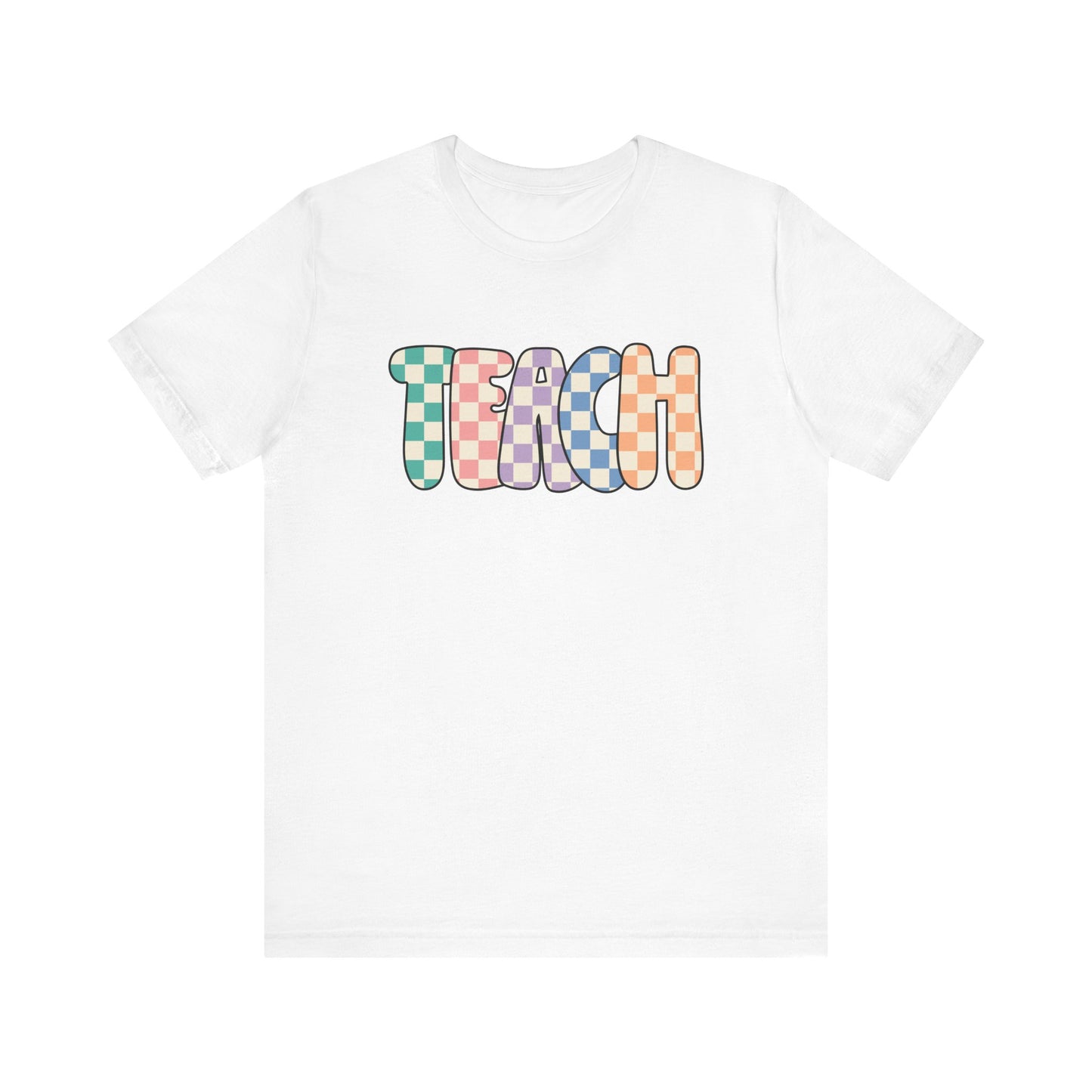 Spring Pastel Checkered TEACH tee