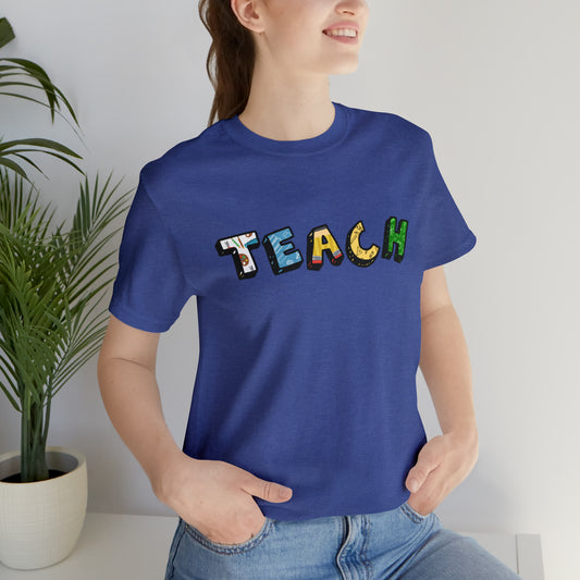 TEACH Graphic Print Unisex Jersey Short Sleeve Tee