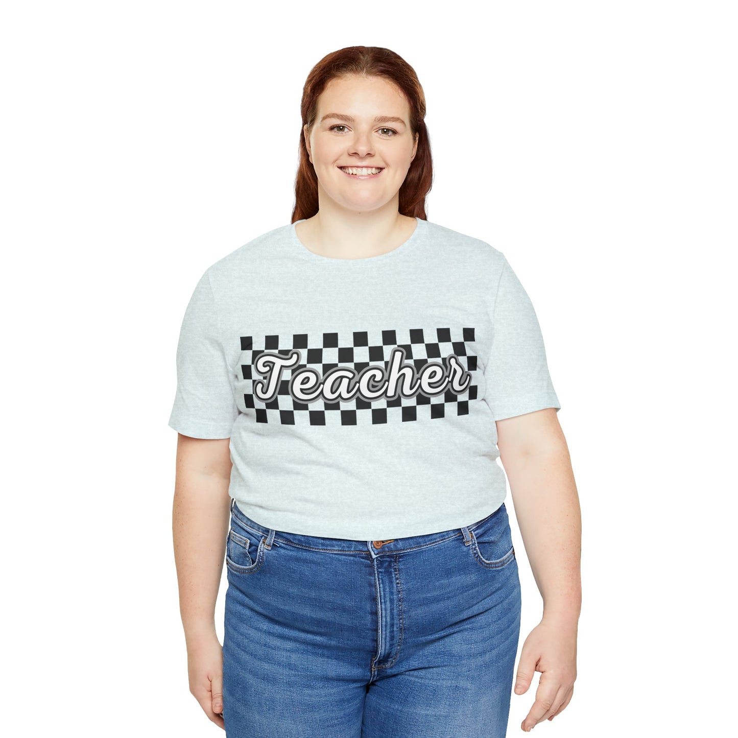 Checkered Teacher Cursive Tee