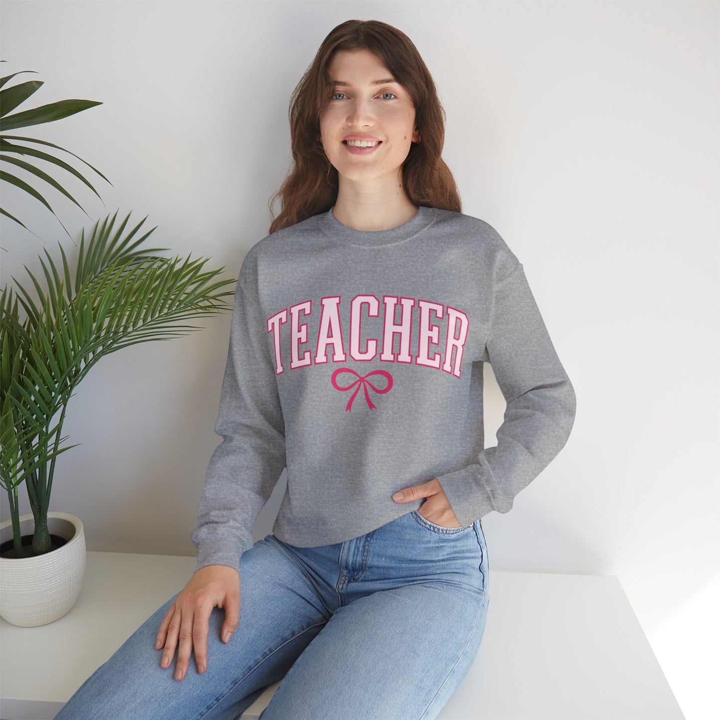 Teacher Varsity Bow Crewneck