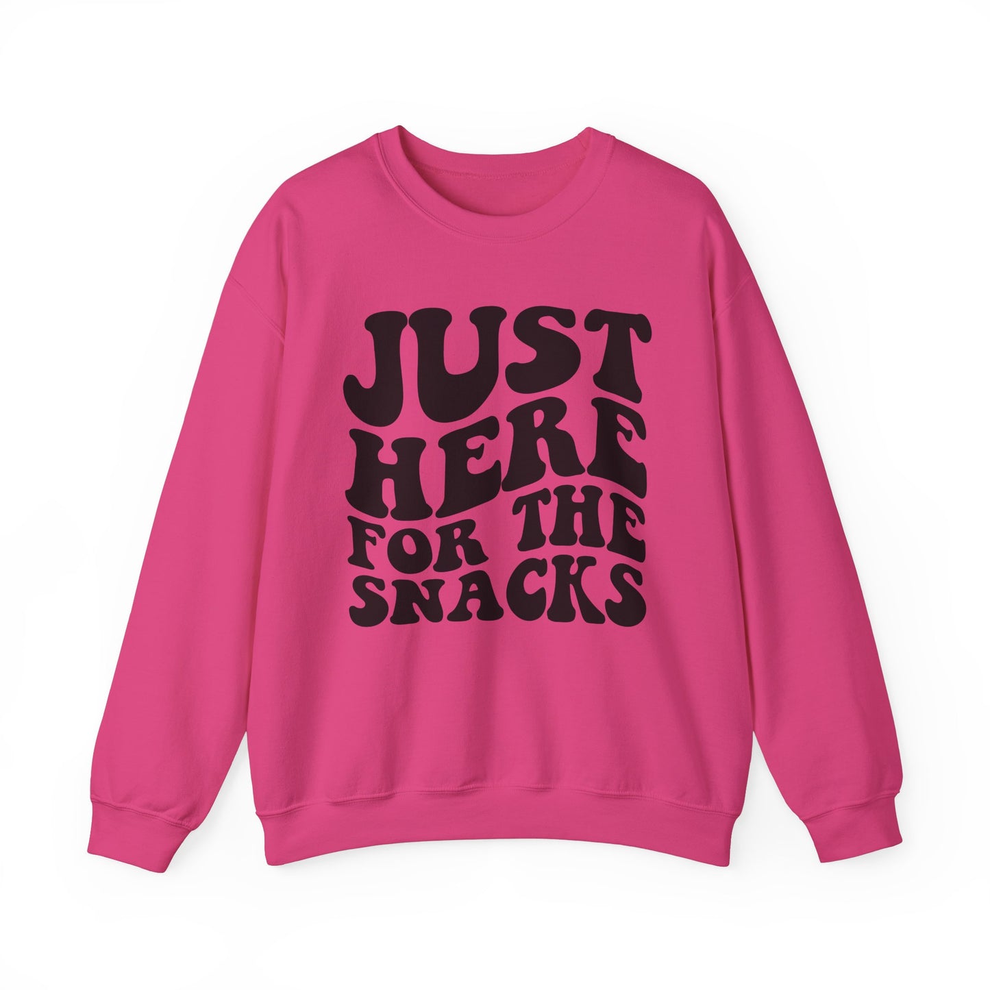 Just Here for the Snacks Crewneck Sweatshirt - Cozy Unisex Heavy Blend Pullover