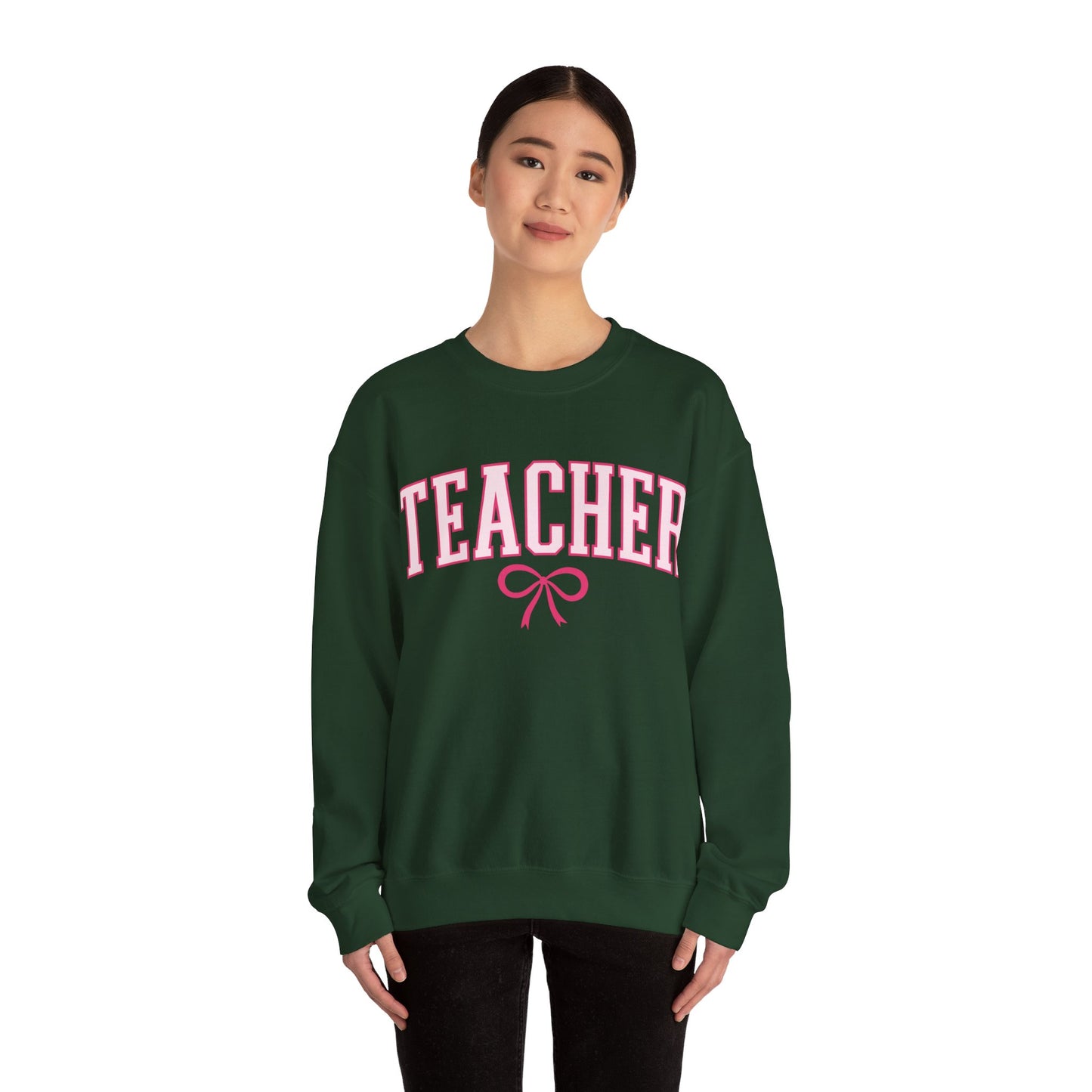 Teacher Varsity Bow Crewneck