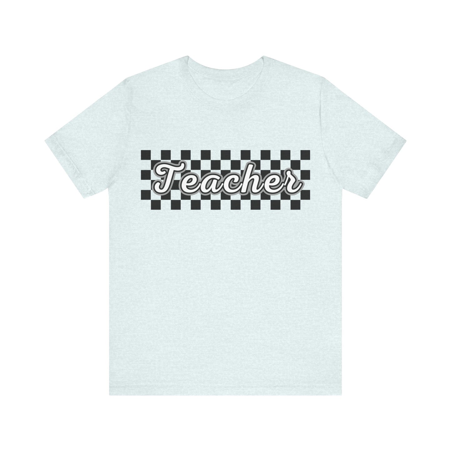 Checkered Teacher Cursive Tee