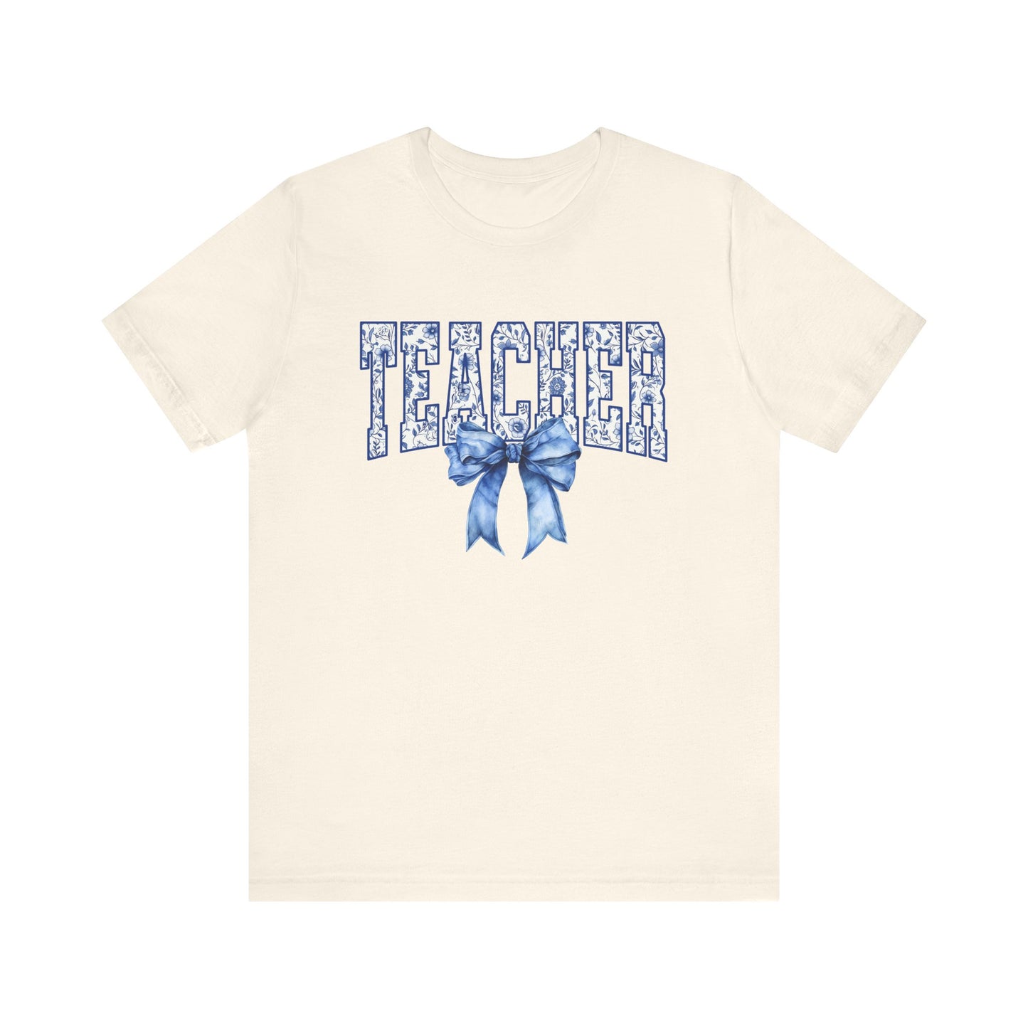 Teacher Coquette Blue Bow Tee