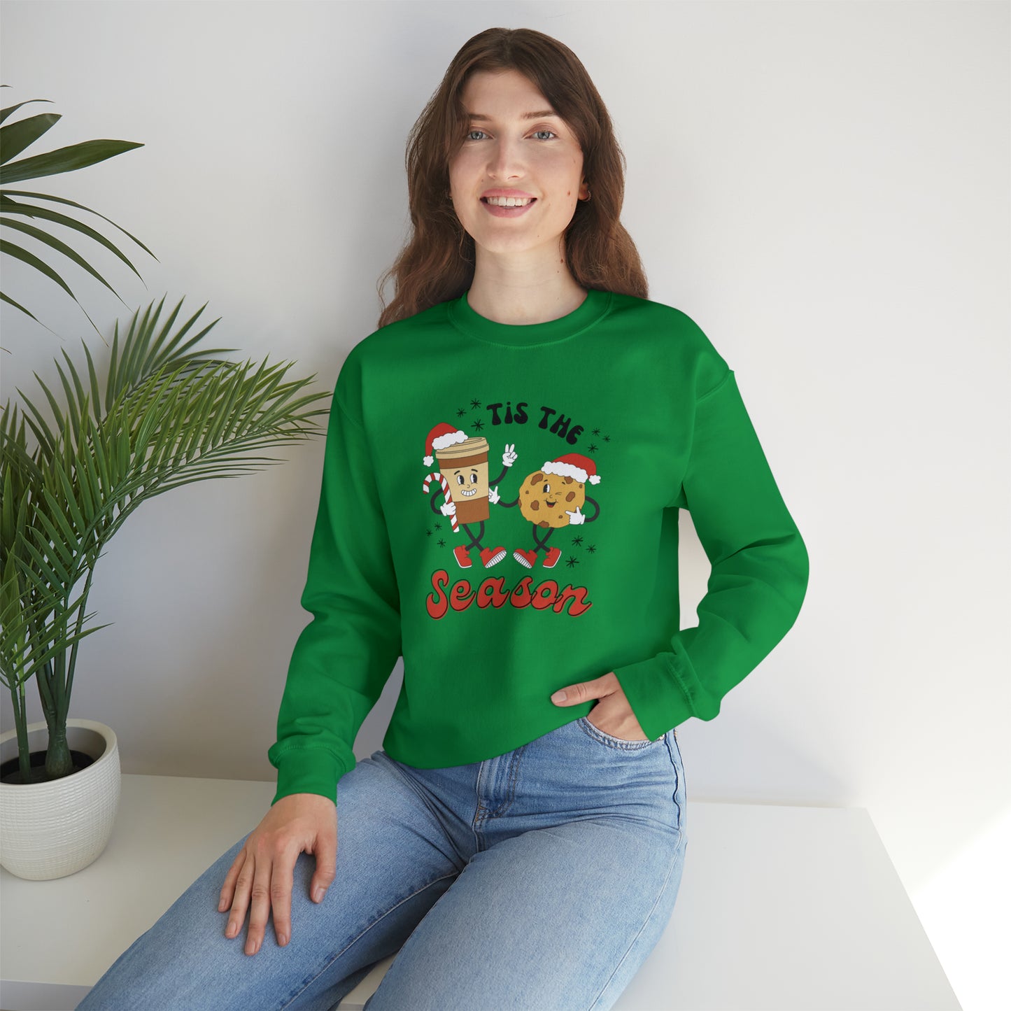 Tis the Season Retro Friends Unisex Heavy Blend™ Crewneck Sweatshirt