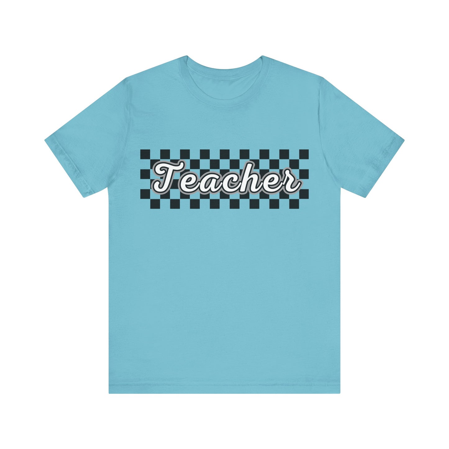 Checkered Teacher Cursive Tee