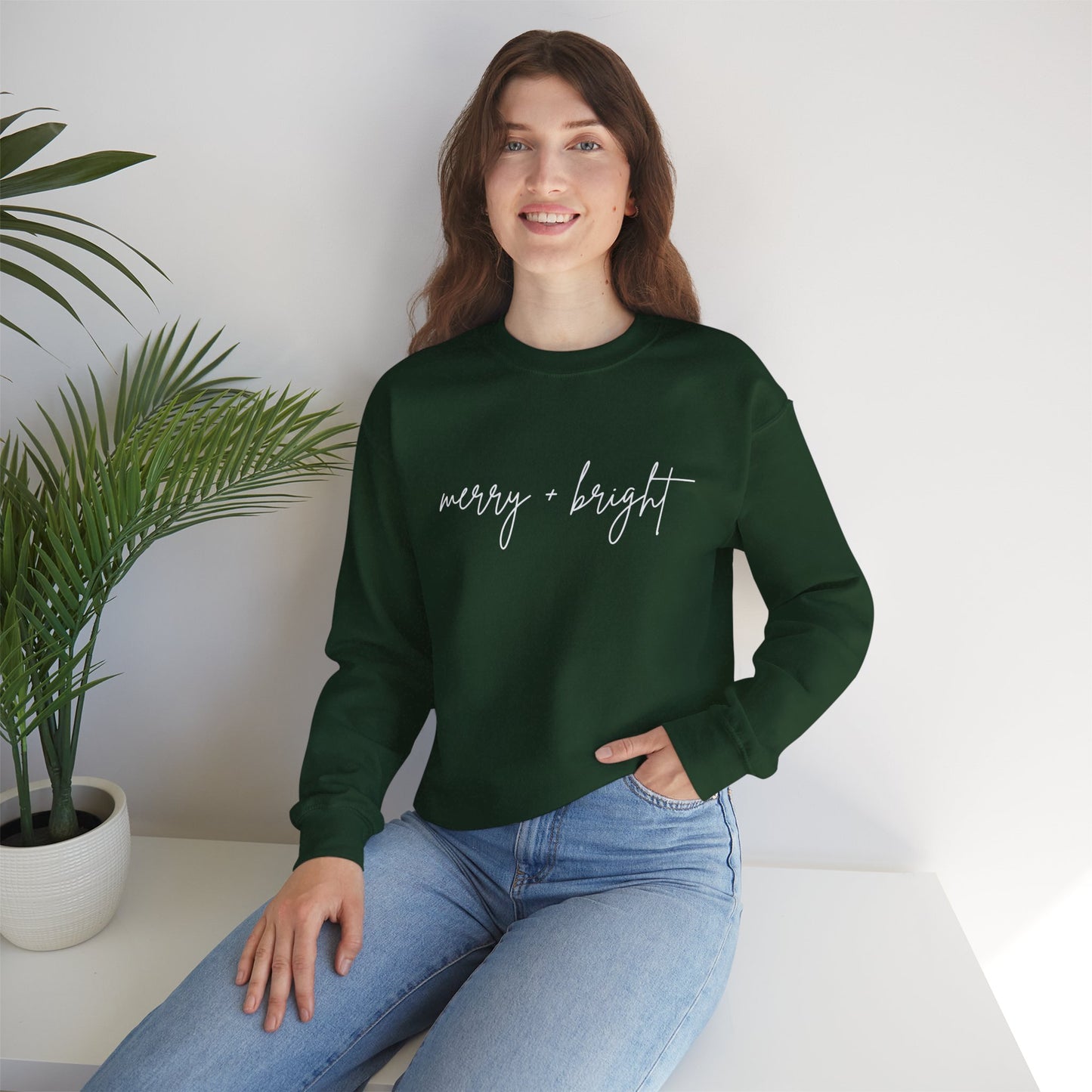 Merry + Bright Cursive Sweatshirt