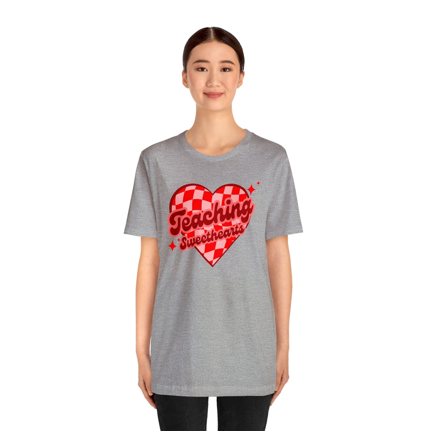 Teaching Sweethearts Retro Checkered Unisex Jersey Short Sleeve Tee