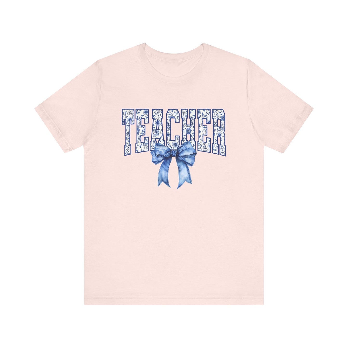 Teacher Coquette Blue Bow Tee