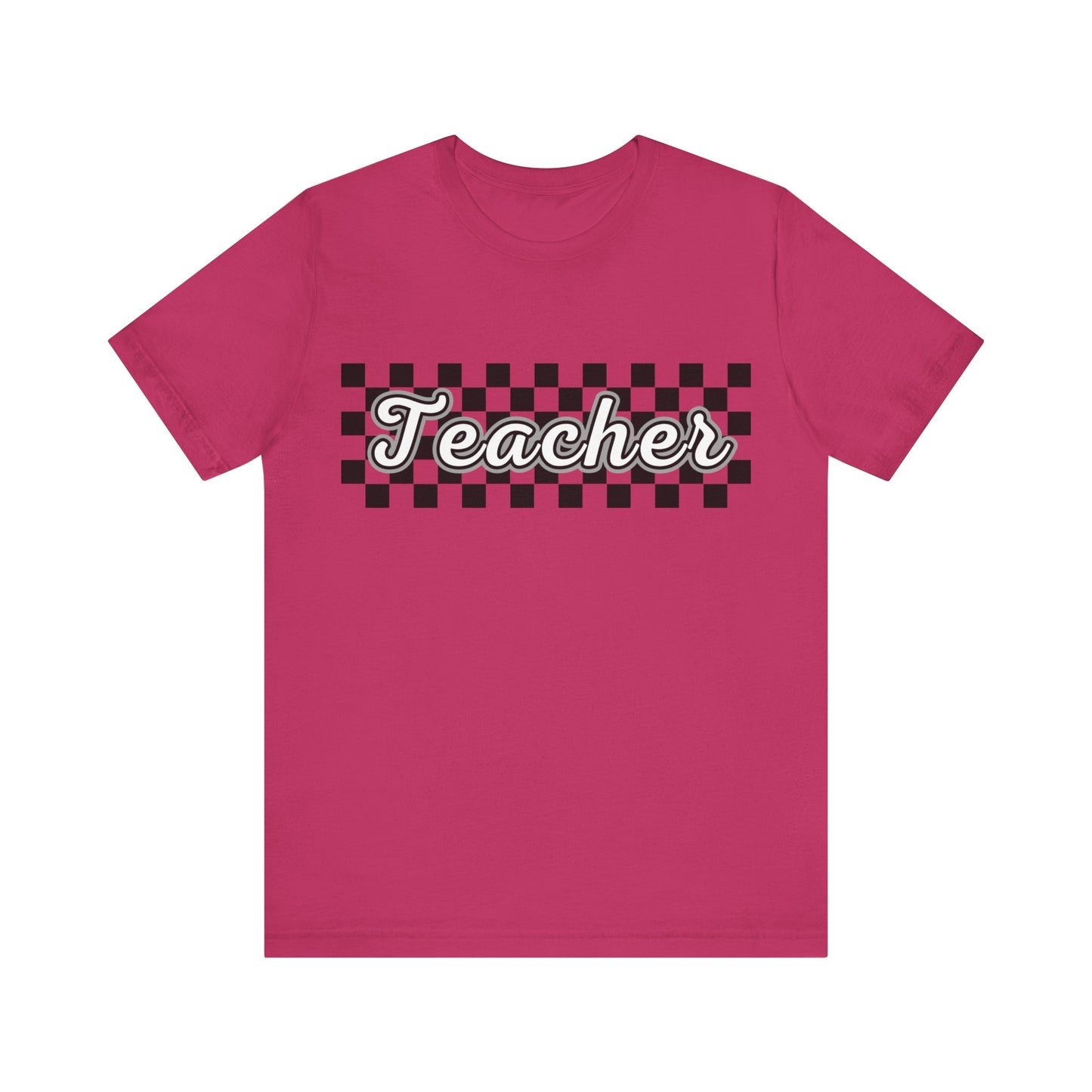 Checkered Teacher Cursive Tee