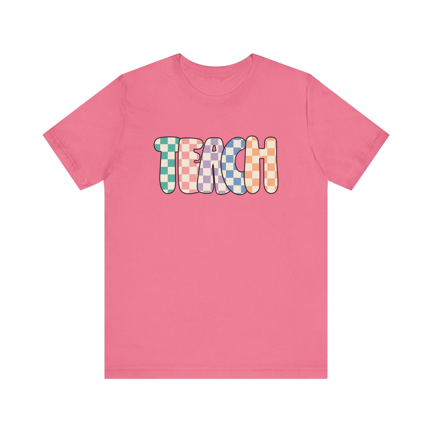 Spring Pastel Checkered TEACH tee