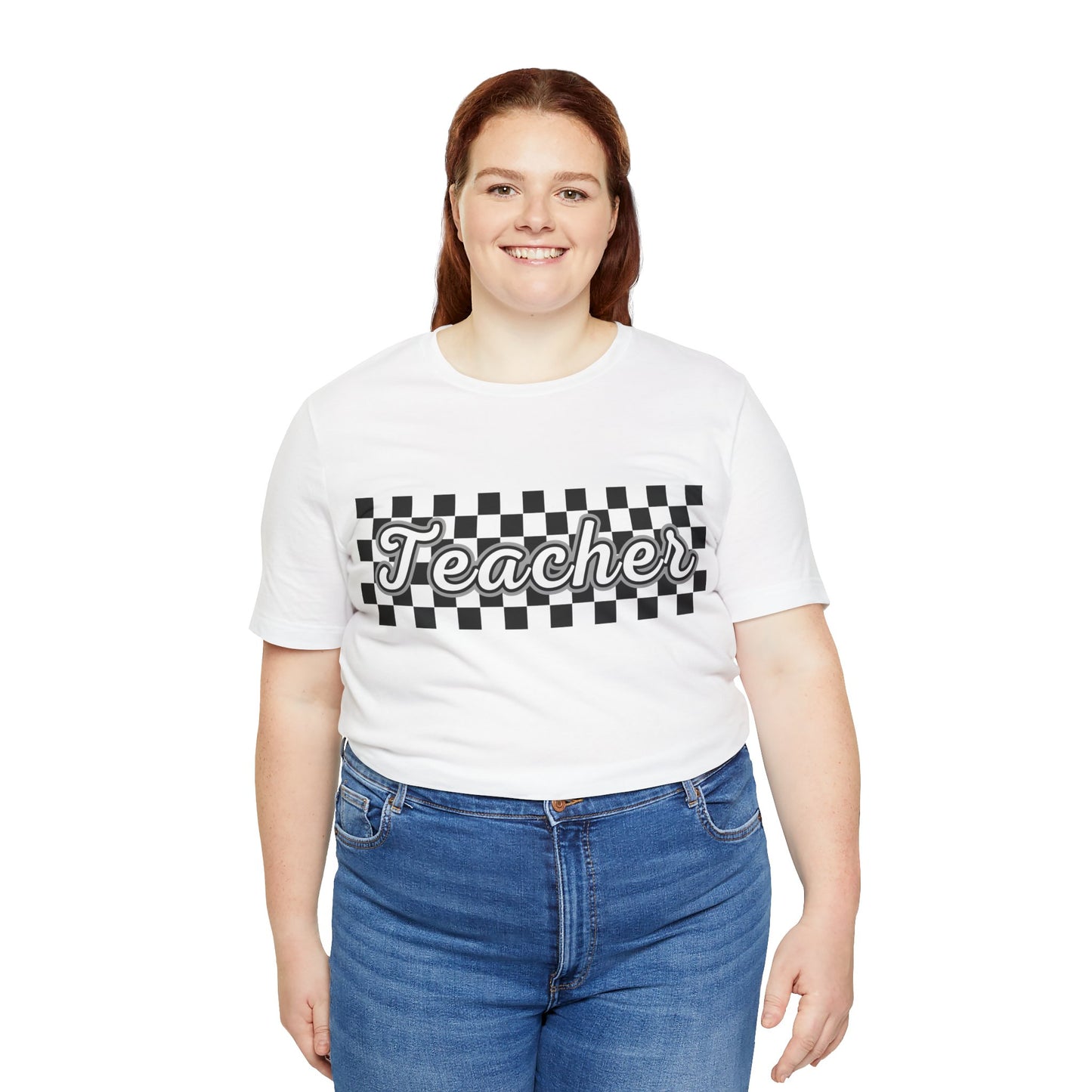 Checkered Teacher Cursive Tee