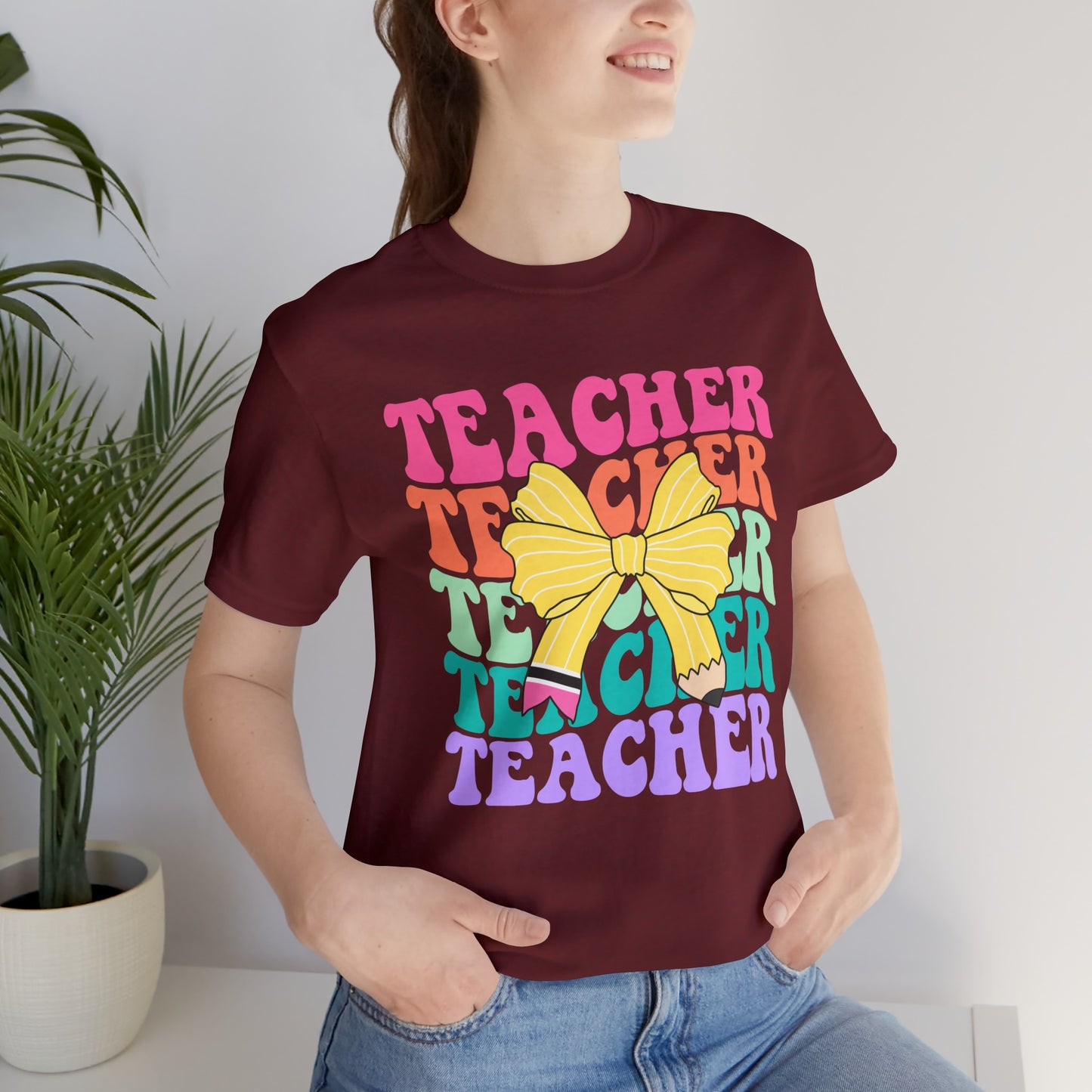 Teacher Pencil Bow Tee