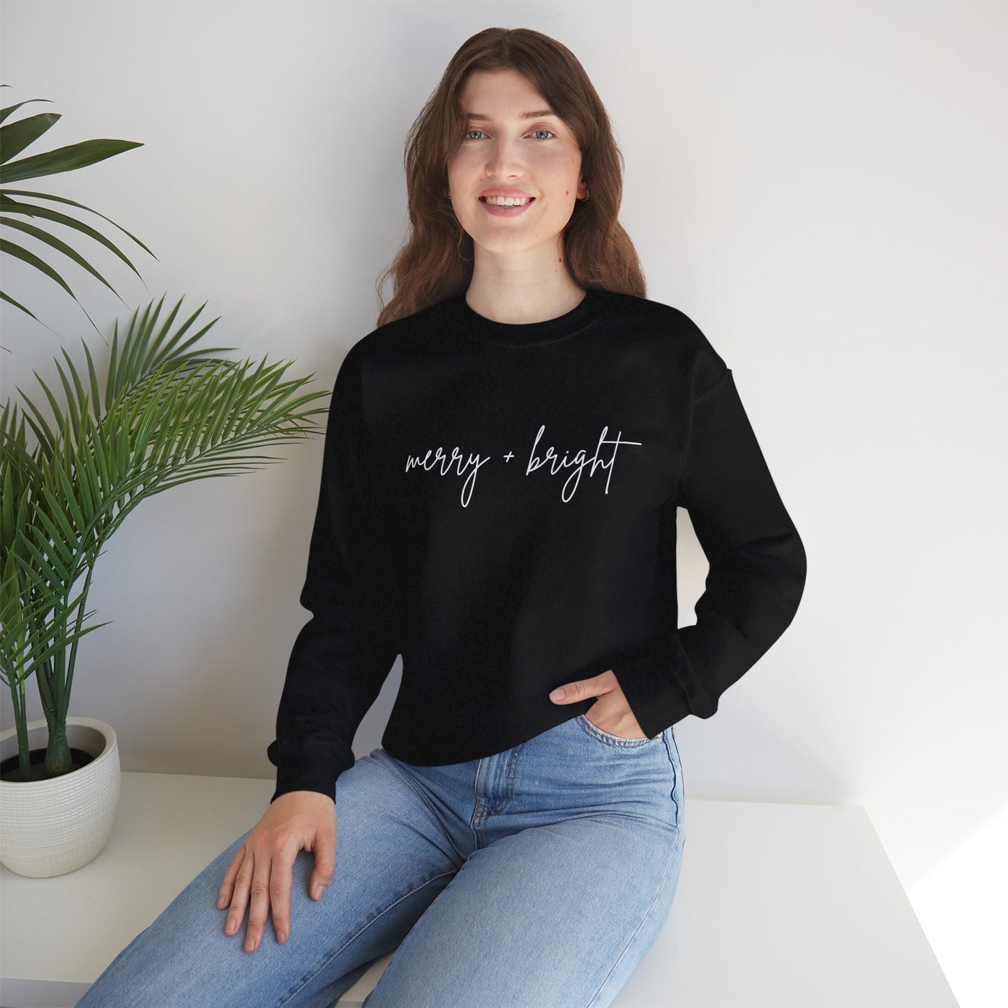 Merry + Bright Cursive Sweatshirt