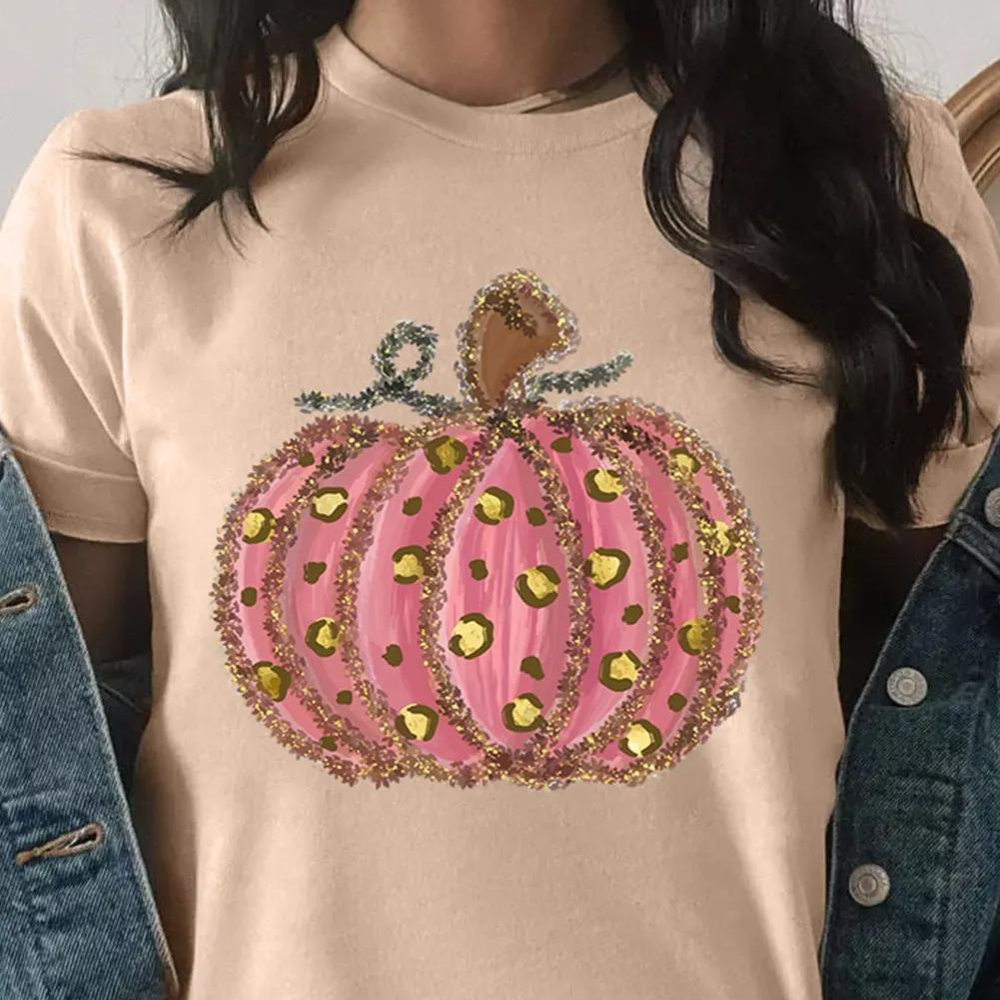 Pink Leopard Pumpkin Graphic Tee