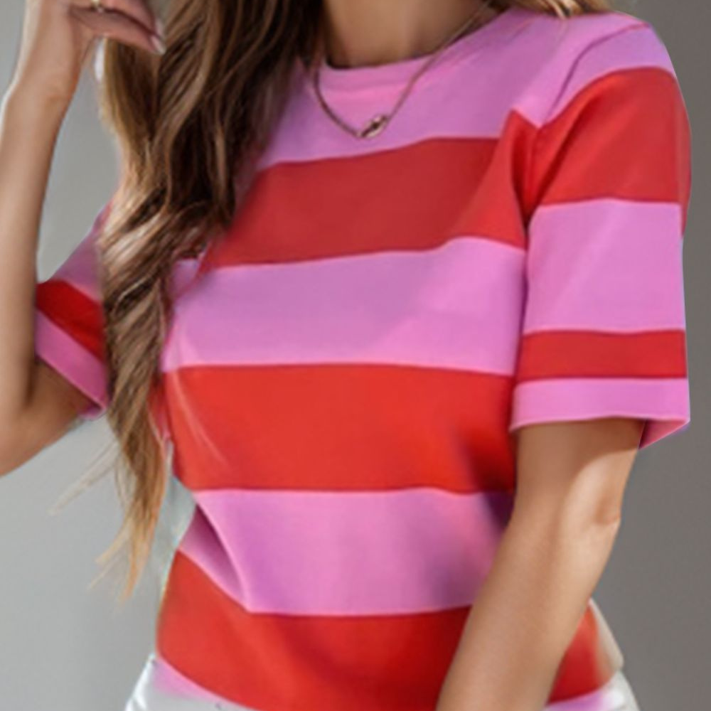 Pink & Orange Color Block Tee