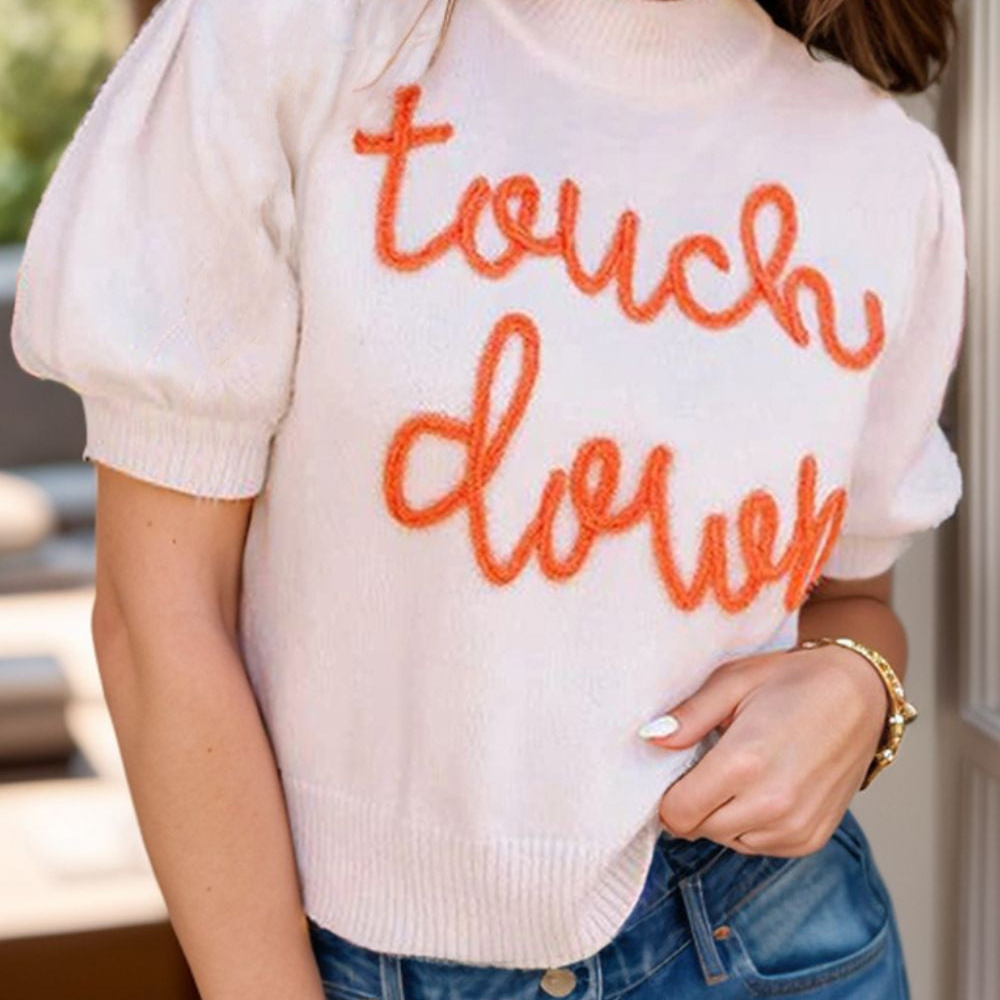 Touch Down Mock Neck Sweater Top